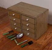 PAINTED COUNTRY SPICE CHEST W/