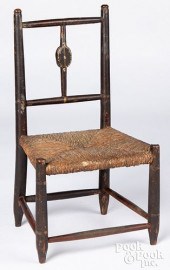 PAINTED DOLL CHAIR, 19TH C., W