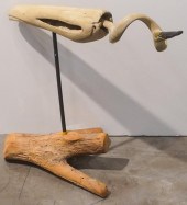 PAINTED DRIFTWOOD SCULPTURE OF