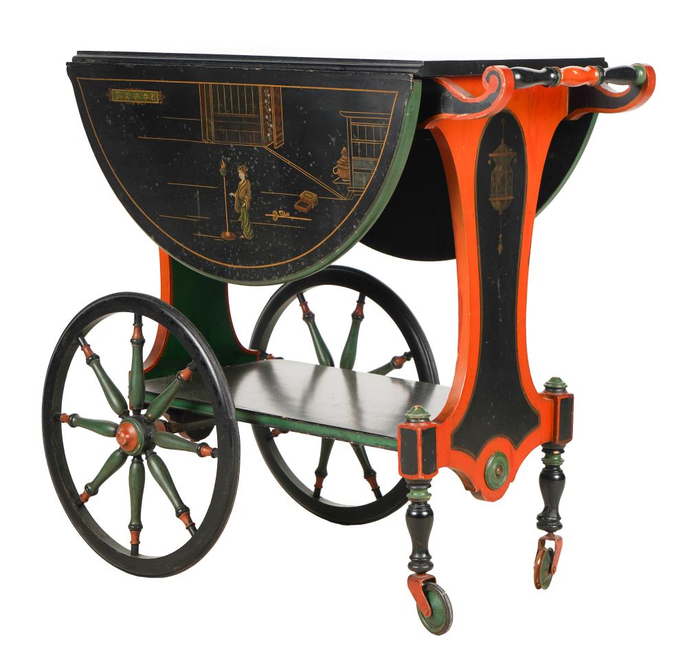 PAINTED DROP LEAF TEA CARTpainted