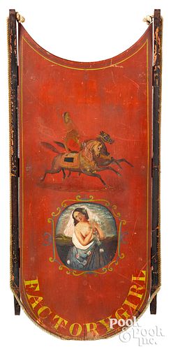 PAINTED FACTORY GIRL SLED, CIRCUS
