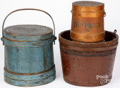 PAINTED FIRKIN, 19TH C., ETC.<