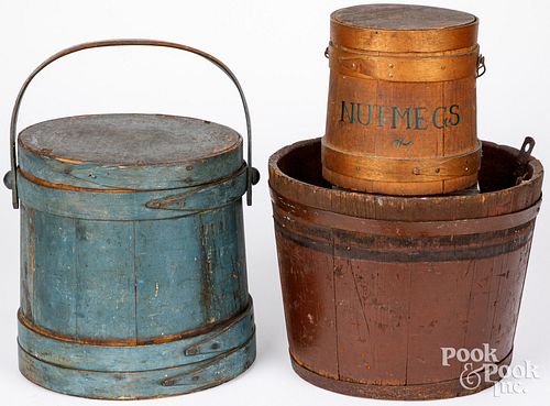 PAINTED FIRKIN, 19TH C.,