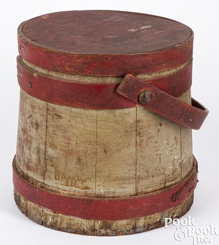 PAINTED FIRKIN, 19TH C.Painted
