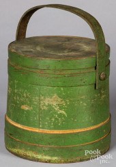 PAINTED FIRKIN, 19TH C.Painted
