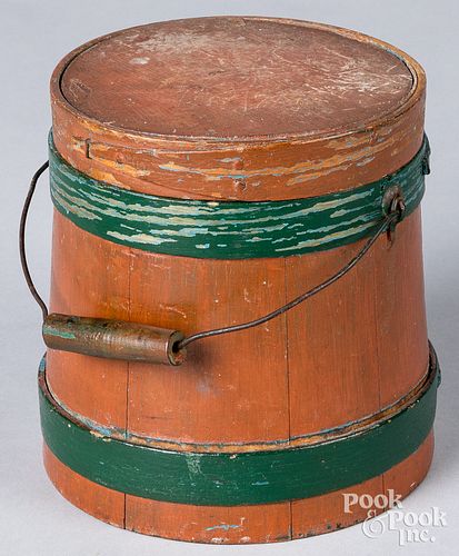 PAINTED FIRKIN, 19TH C.Painted