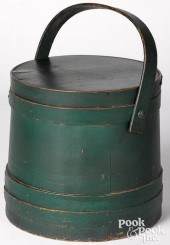 PAINTED FIRKIN, 19TH C.Painted