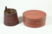 PAINTED FIRKIN AND PANTRY BOX.