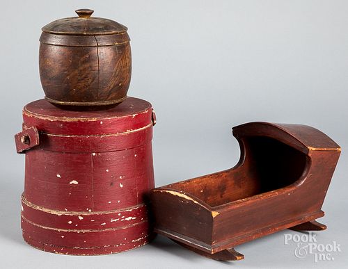 PAINTED FIRKIN, ETC.Painted firkin,