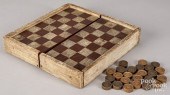 PAINTED FOLDING GAMEBOARD, CA.
