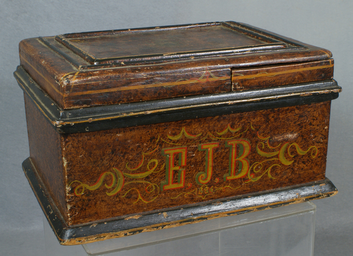 Painted folk art miniature box,