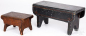 PAINTED FOOTSTOOL, 19TH C., TO