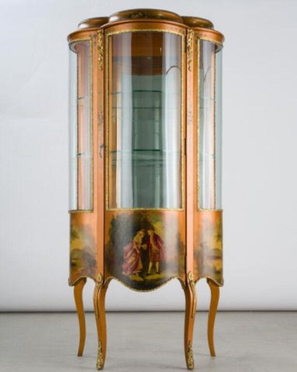PAINTED FRENCH VITRINEA late 19th /