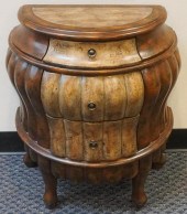 PAINTED FRUITWOOD BOMBE FRONT