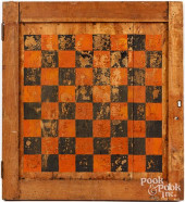 PAINTED GAMEBOARD CUPBOARD DOO