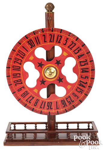 PAINTED GAMING WHEEL, CA.
