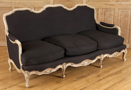 PAINTED GILT LOUIS XV STYLE SOFA