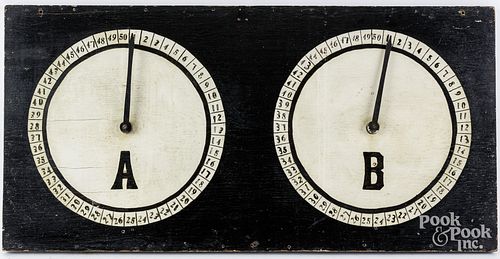 PAINTED GRAIN SACK COUNTER,