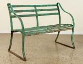 PAINTED GREEN IRON STRAP WORK