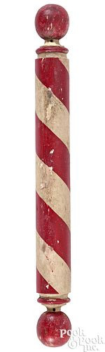 PAINTED HALF ROUND BARBER POLE
