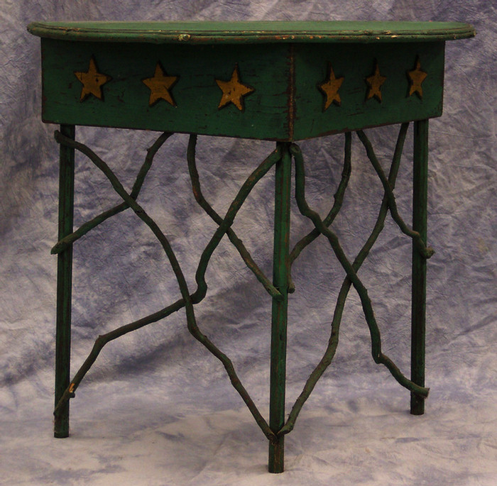 Painted half round folk art side