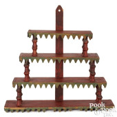 PAINTED HANGING SPOOL SHELF, C