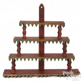 PAINTED HANGING SPOOL SHELF, C