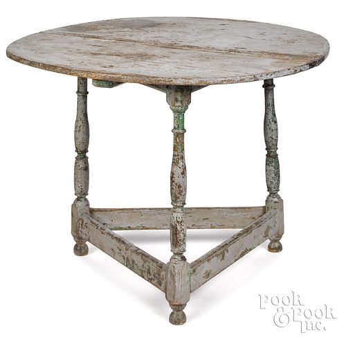 PAINTED HARD PINE TAVERN TABLE,