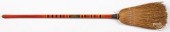PAINTED HEARTH BROOM, LATE 19T