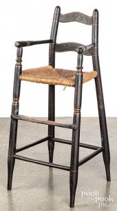 PAINTED HIGHCHAIR, 19TH C.Pain