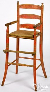 PAINTED HIGHCHAIR, 19TH C.Pain
