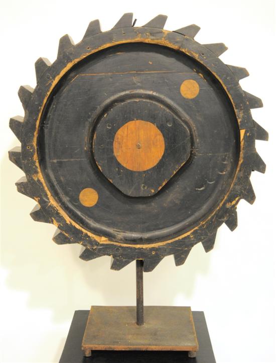 Painted industrial wooden gear mold
