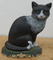 PAINTED IRON CAT-FORM DOORSTOP