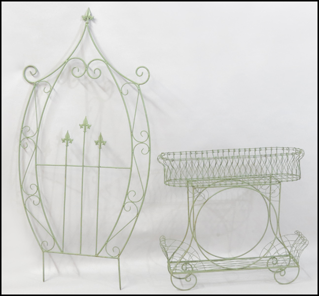 PAINTED IRON TRELLIS. Together with