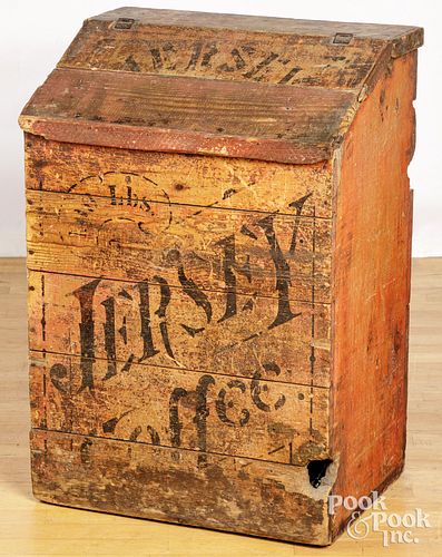 PAINTED JERSEY COFFEE BIN, 19TH