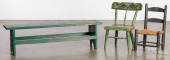 PAINTED KNEELER, TOGETHER WITH
