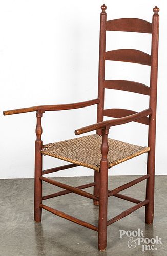 PAINTED LADDERBACK ARMCHAIR,