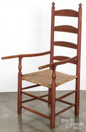 PAINTED LADDERBACK ARMCHAIR, E