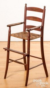 PAINTED LADDERBACK HIGHCHAIR,