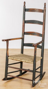 PAINTED LADDERBACK ROCKING CHA