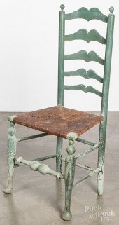 PAINTED LADDERBACK SIDE CHAIR,