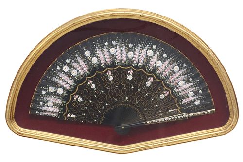 PAINTED LADIES&#039; FOLDING FAN IN