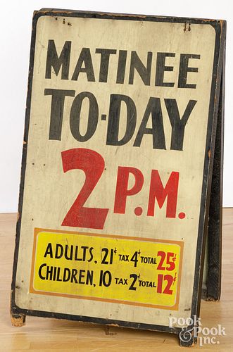 PAINTED MATINEE ADVERTISING SIGN,