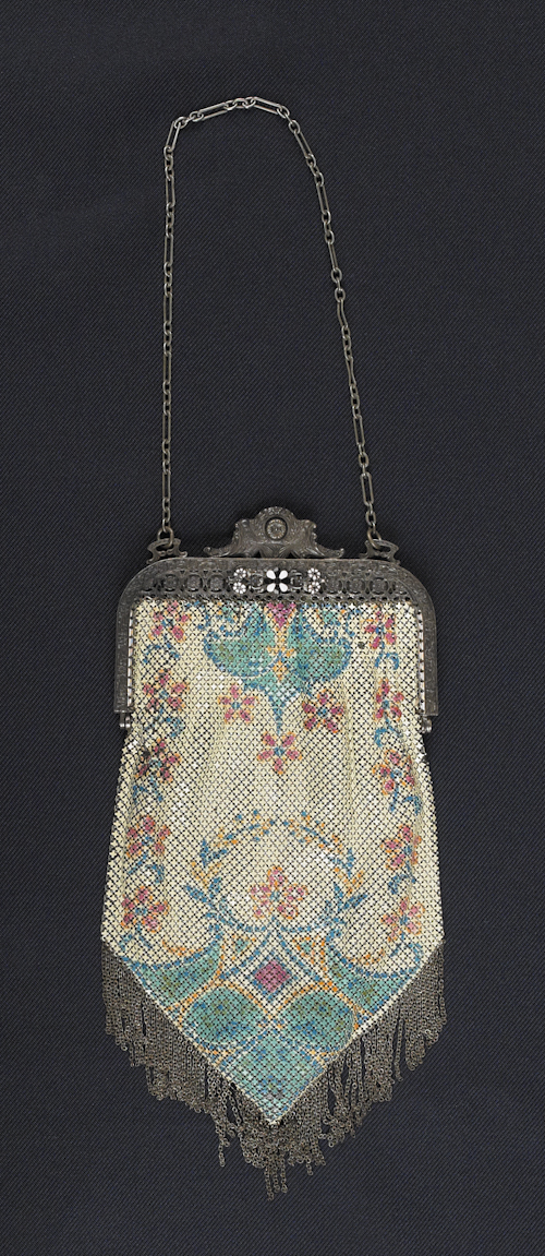 Painted mesh purse 20th c. together