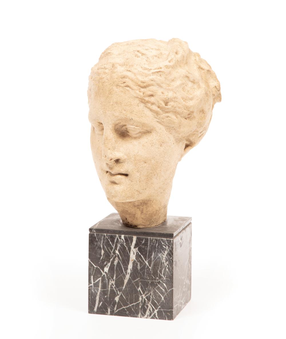 PAINTED METAL BUST OF VENUS DE