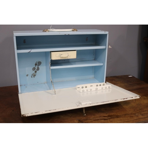 Painted metal medical cabinet,