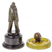 PAINTED METAL PIERROT & BRONZE