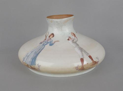 Painted milk glass lampshade