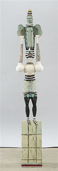 Painted mixed-media wood