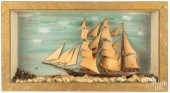 PAINTED MODEL SHIP IN SHADOWBO
